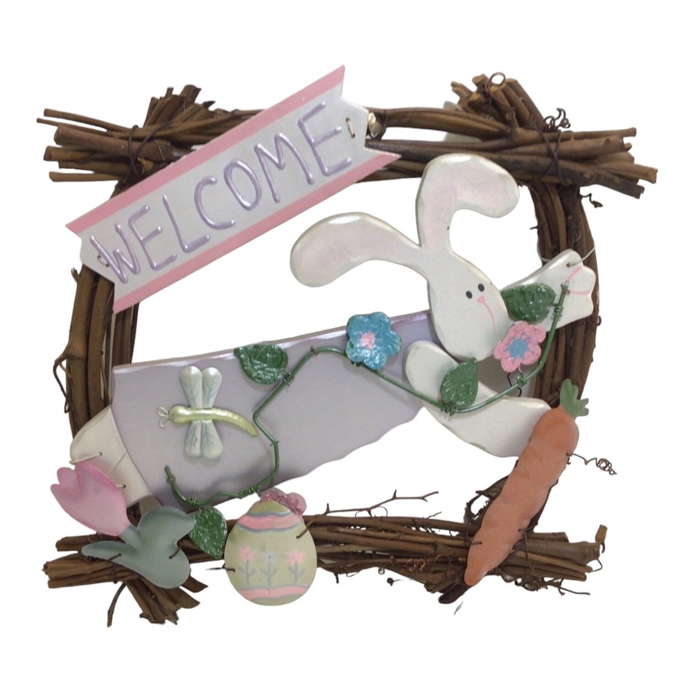Spring Easter Holiday Welcome Wreath 12.5”