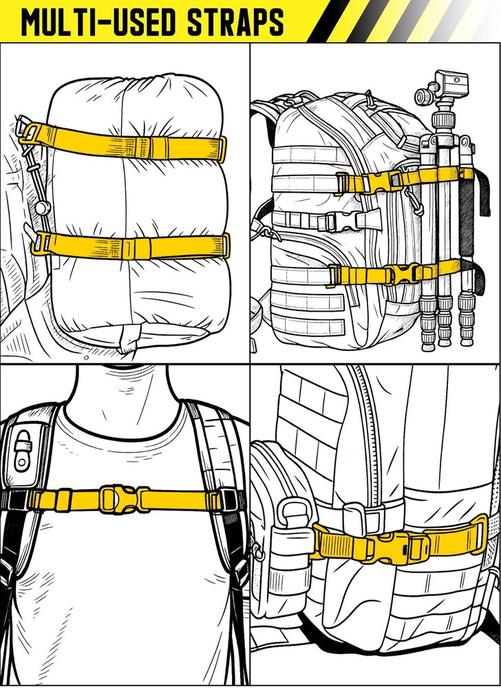 Molle Backpack Straps Tactical Rush Tier System Molle Attachment for Tactical Mi