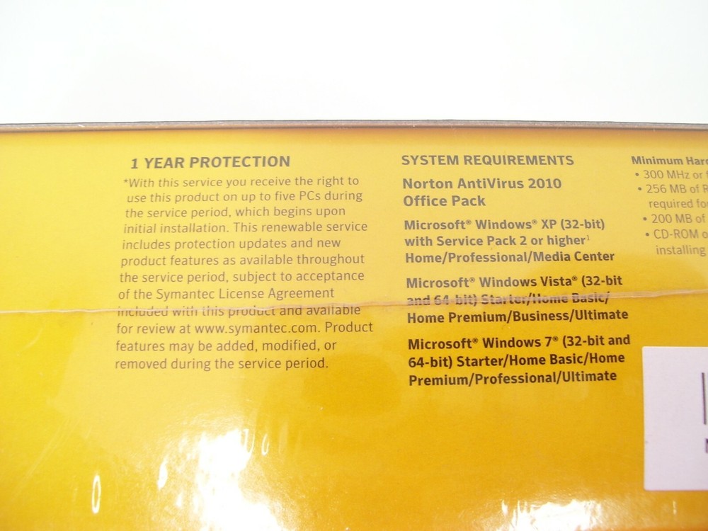 NORTON ANTIVRUS ANTISPYWARE PC FIREWALL SOFTWARE 2010 5 USER OFFICE PACK