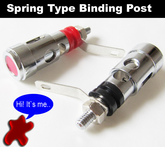 1 pair Spring Loaded Type Speaker AMP Terminal Binding Post Nickel Plated R+B