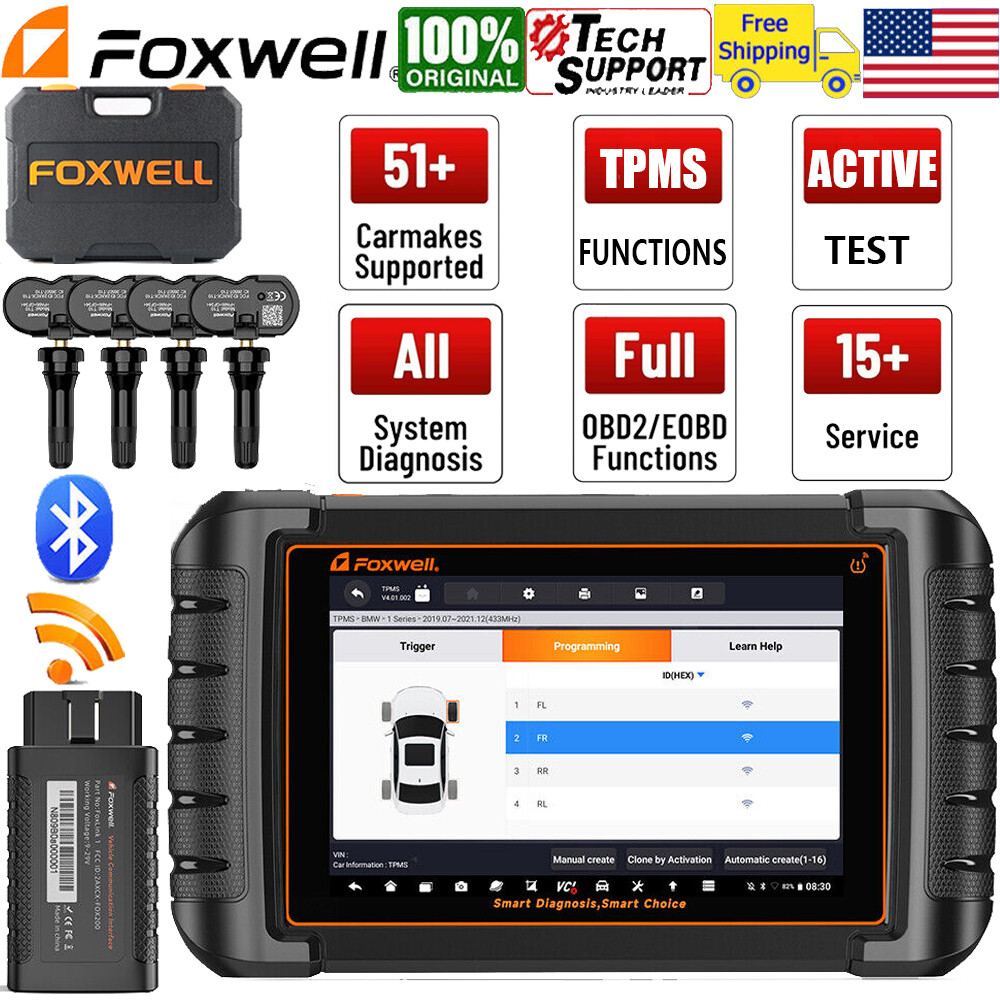 Foxwell NT809 TS Bidirectional Scanner OBD2 TPMS Programmer Tool Code Reader