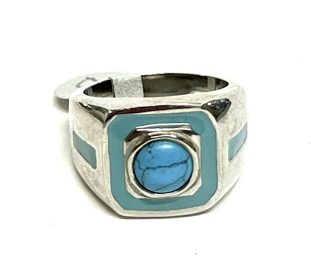 turquoise Stainless Steel (1) Size 7