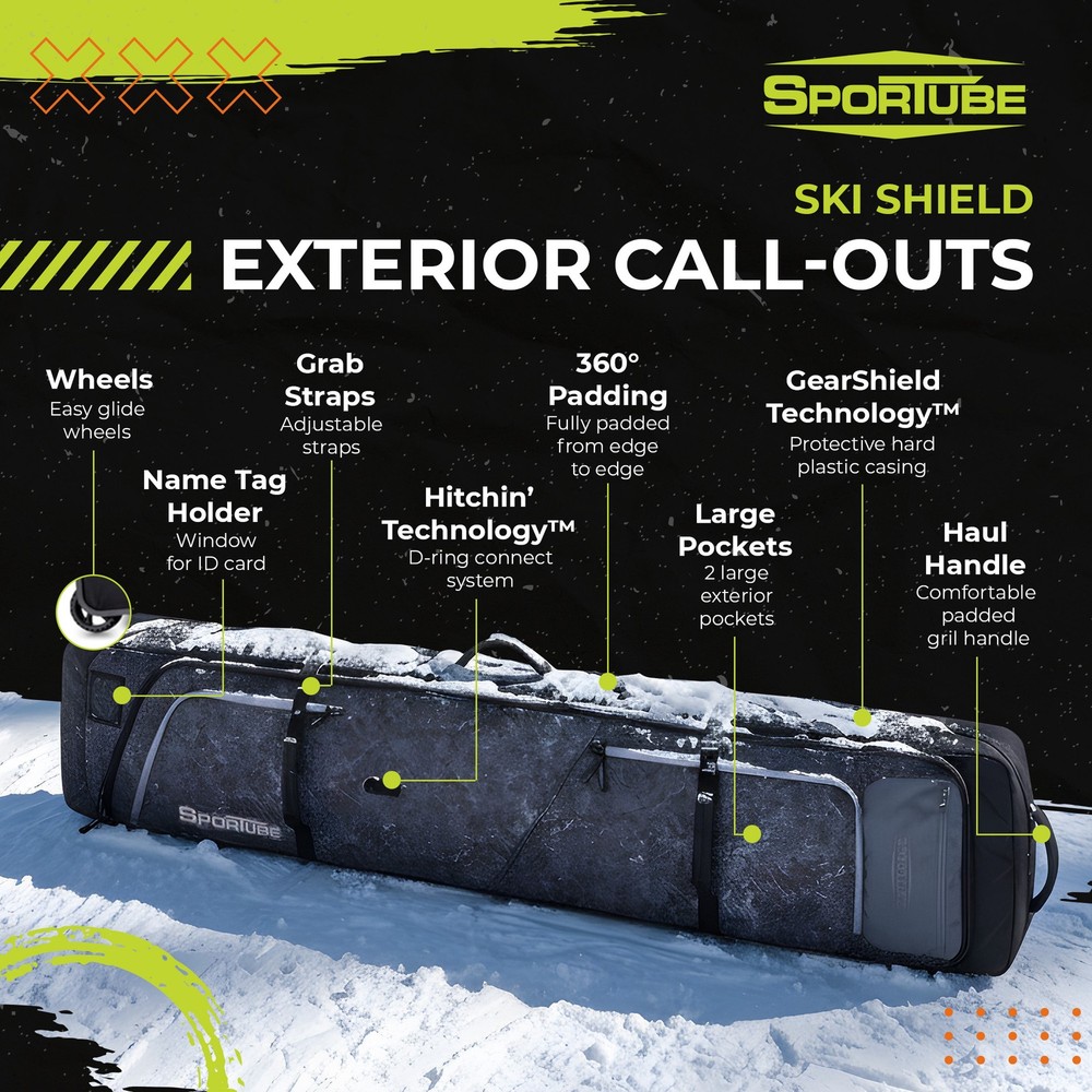 Sportube Ski Shield Roller Bag with Wheels and Quick-Access Pockets (Open Box)