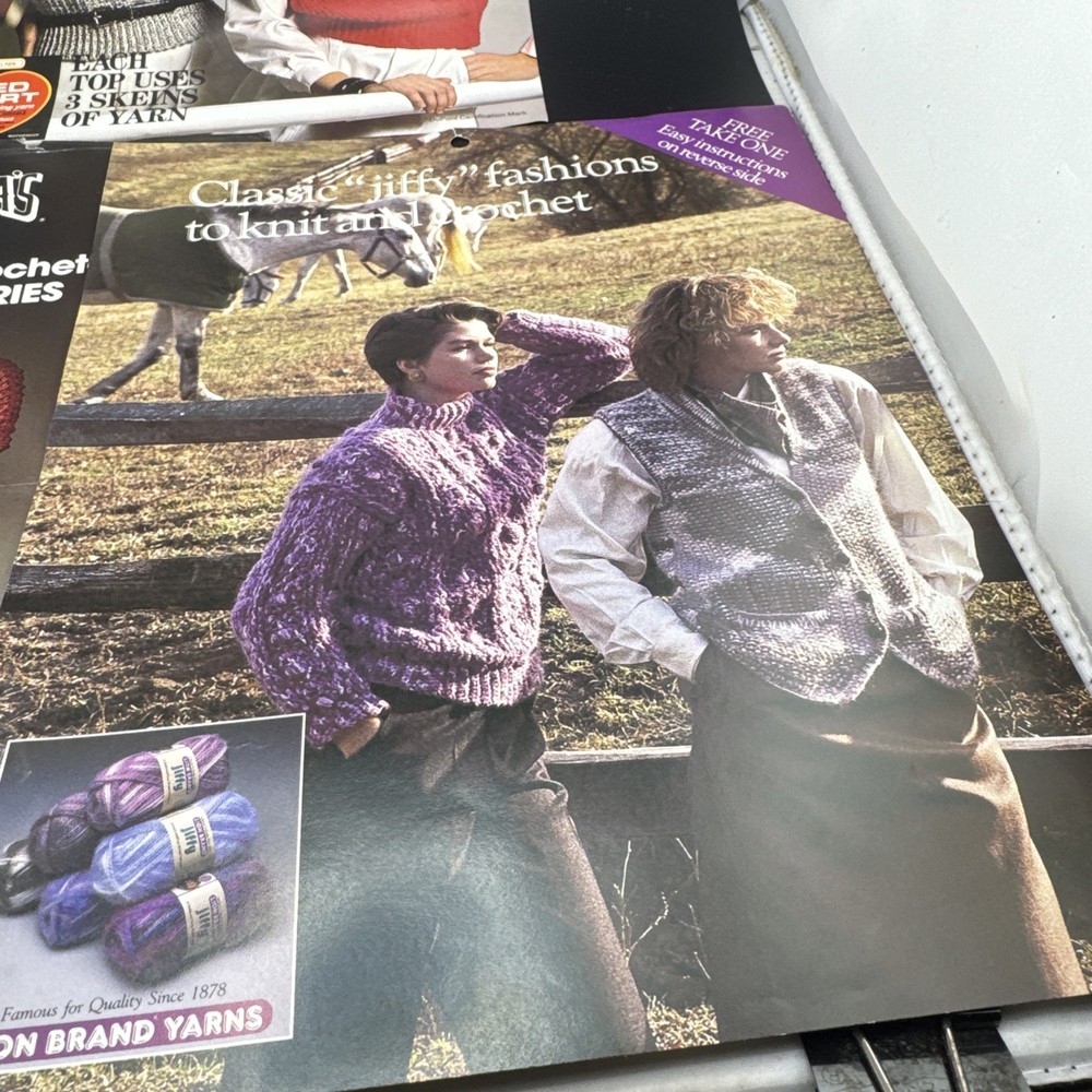 3 Vintage Crochet Pattern Leaflets |Crochet Sweaters & Ect | Retro