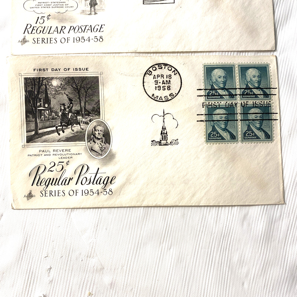 1958 Art Craft First Day Issue Regular Postage Stamp Lot 3 Cachets