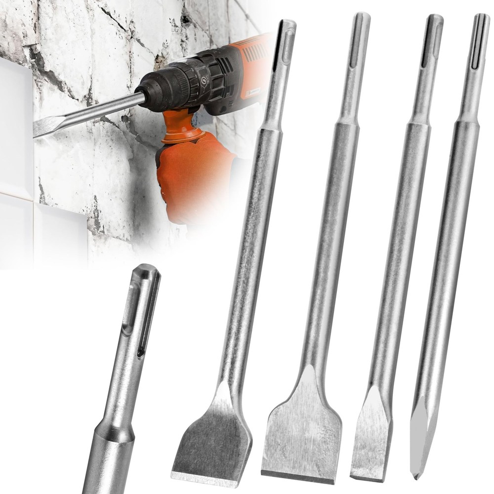 MonoPro SDS Plus Chisel Set for Rotary Hammer Drills, 4 PCS SDS Chisel Set In...