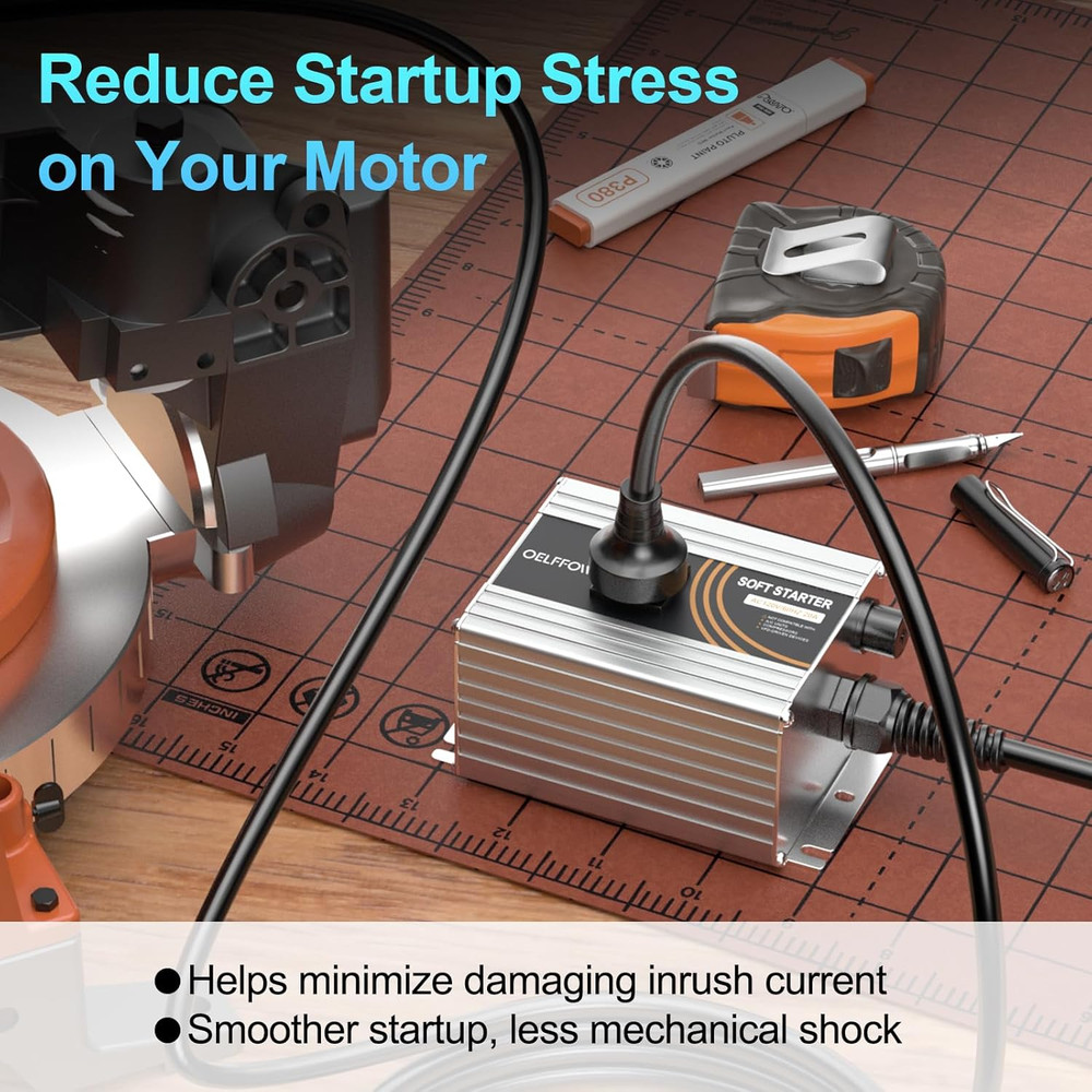 120V Soft Starter for Power Tools, 20A Universal Soft Start Controller for Miter