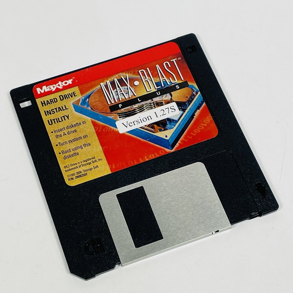 Floppy Disk Max Blast Plus Version 1.27S Maxtor Hard Drive Installation Utility