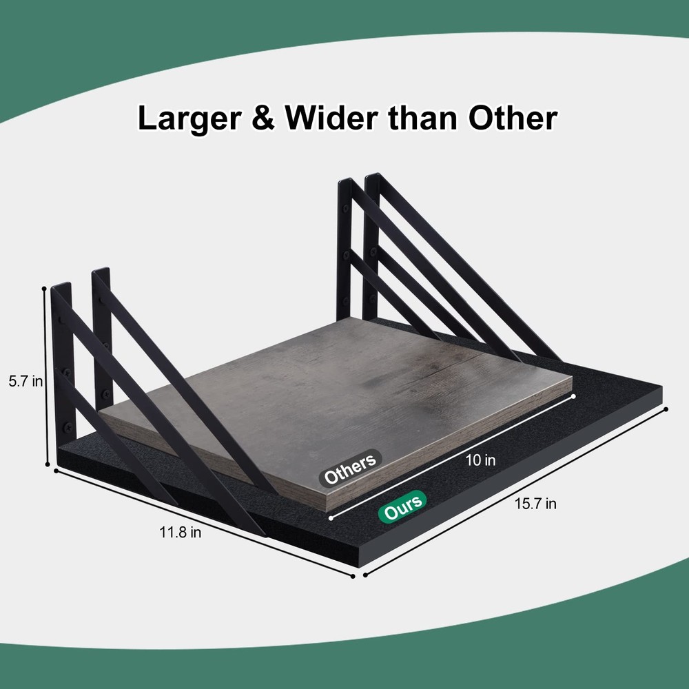 2 Pc Deep Floating Shelves