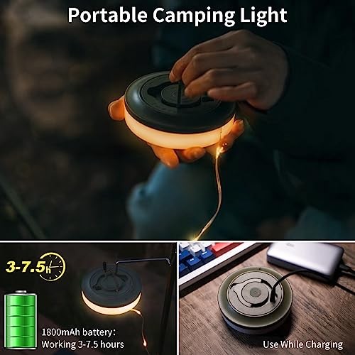 Camping String Lights, Camping Latern with String Light, Rechargeable 32.8Ft