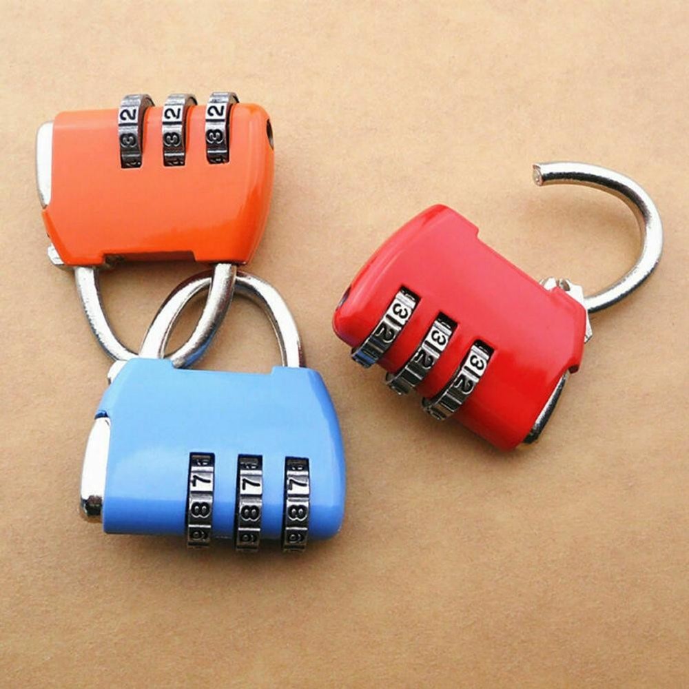 Travel Luggage Padlock Mini 3 Digit Combination Suitcase Security Cable Lock H
