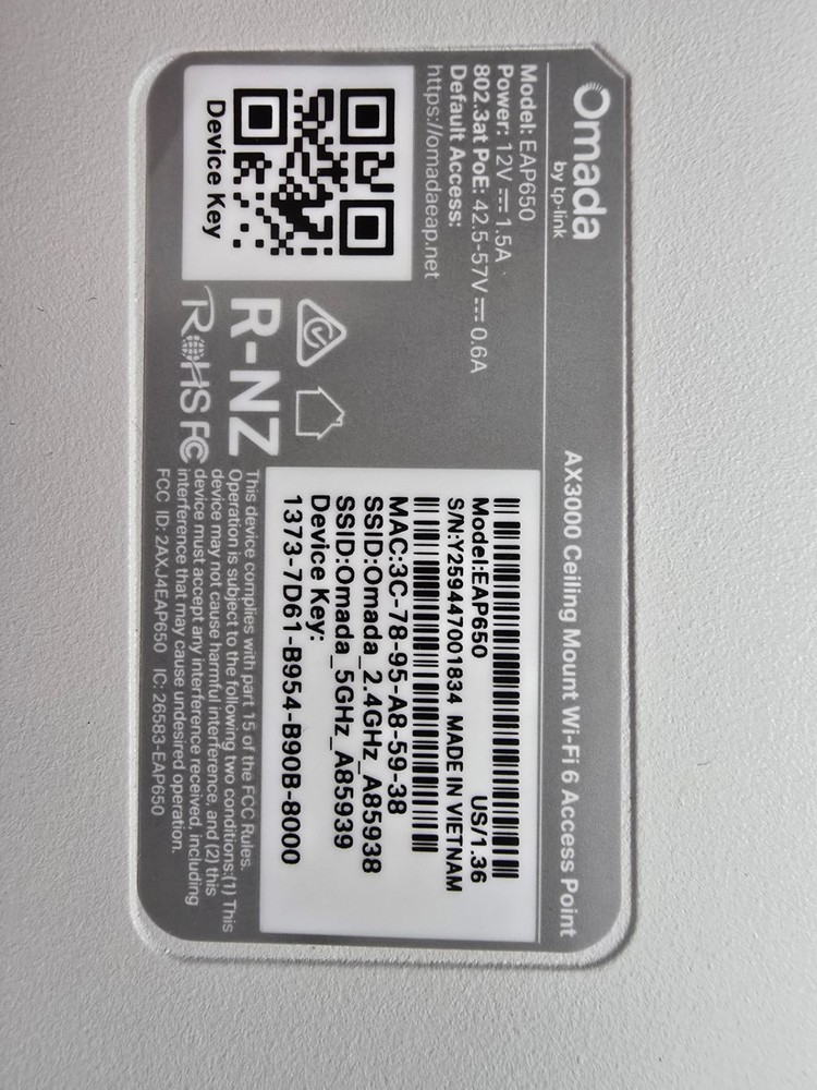 TP-Link AX3000 (EAP650) Ceiling Mount Wireless Access Point