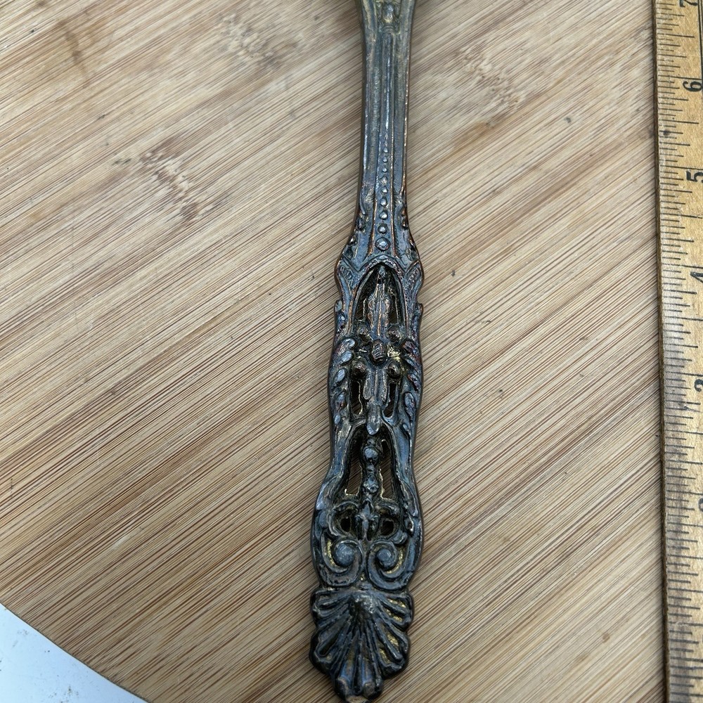 Vintage Hand held Ornate Vanity Mirror & Brush set