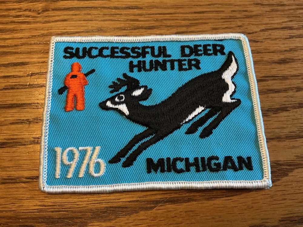 1976 Michigan MI DNR Successful Deer Hunter 4"x3" Patch Never Sewn