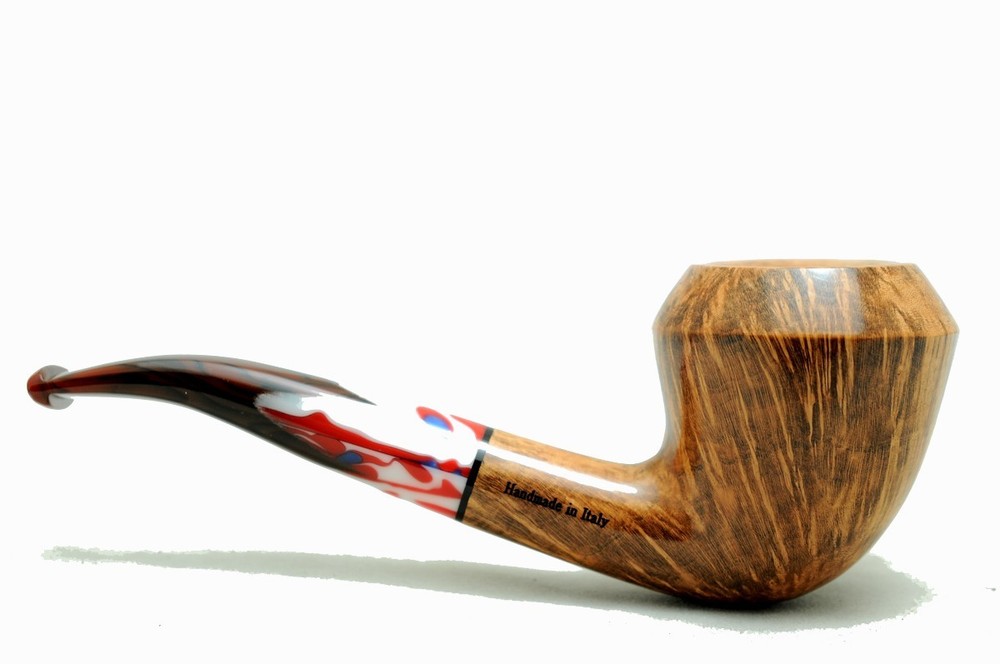 Brand new briar pipe PARONELLI half bent flame grain handmade
