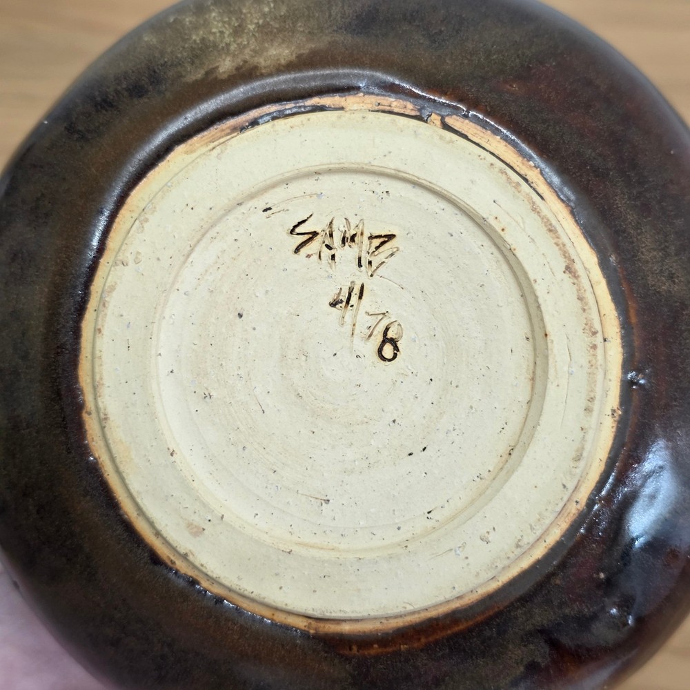 Vintage Pot with Lid Handcrafted Rustic Brown Ceramic Kitchenware