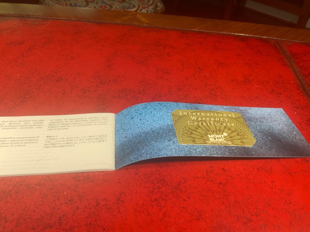 Montblanc warranty book card certificate documents blank