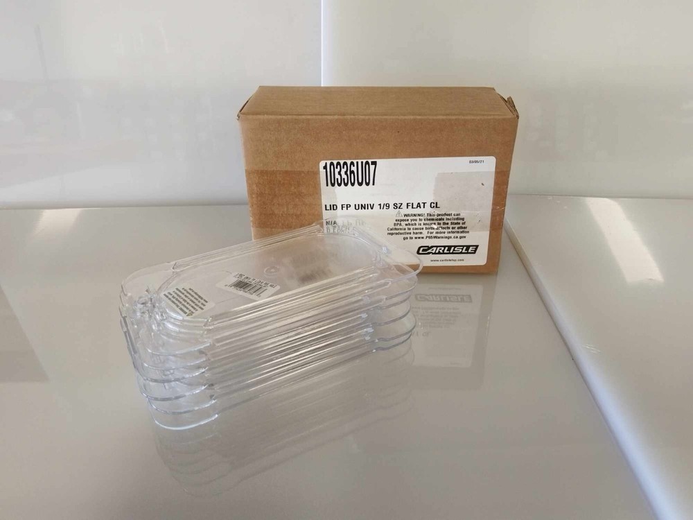 Polycarbonate Flat Universal Lid 1/9 Size - Clear (6 in box)