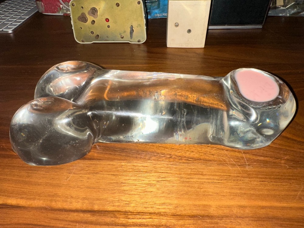 Clear epoxy penis paper weight