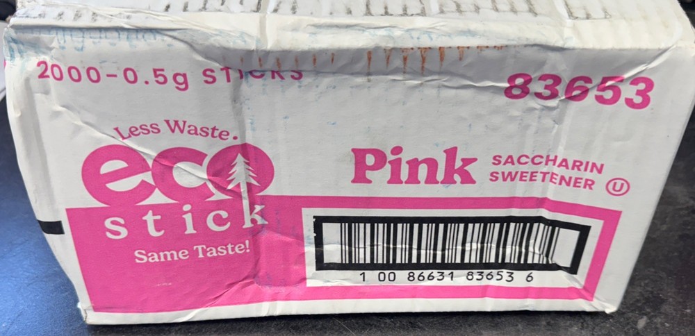 EcoStick Pink Saccharin 2000 ct box. W