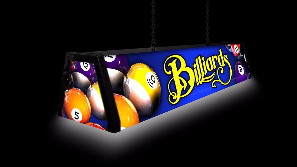 BLUE BILLIARDS, Back lit Pool Table Light Billiard Lamp