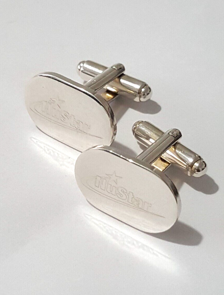 Fabulous Sparkling Solid Nustar Cufflinks 925 Solid Silver 12.80grams #20649