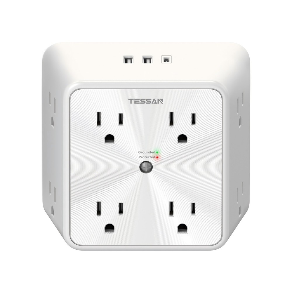 8 Outlets Extender Multi Plug Wall Adapter Surge Protector 1700J Wall Socket