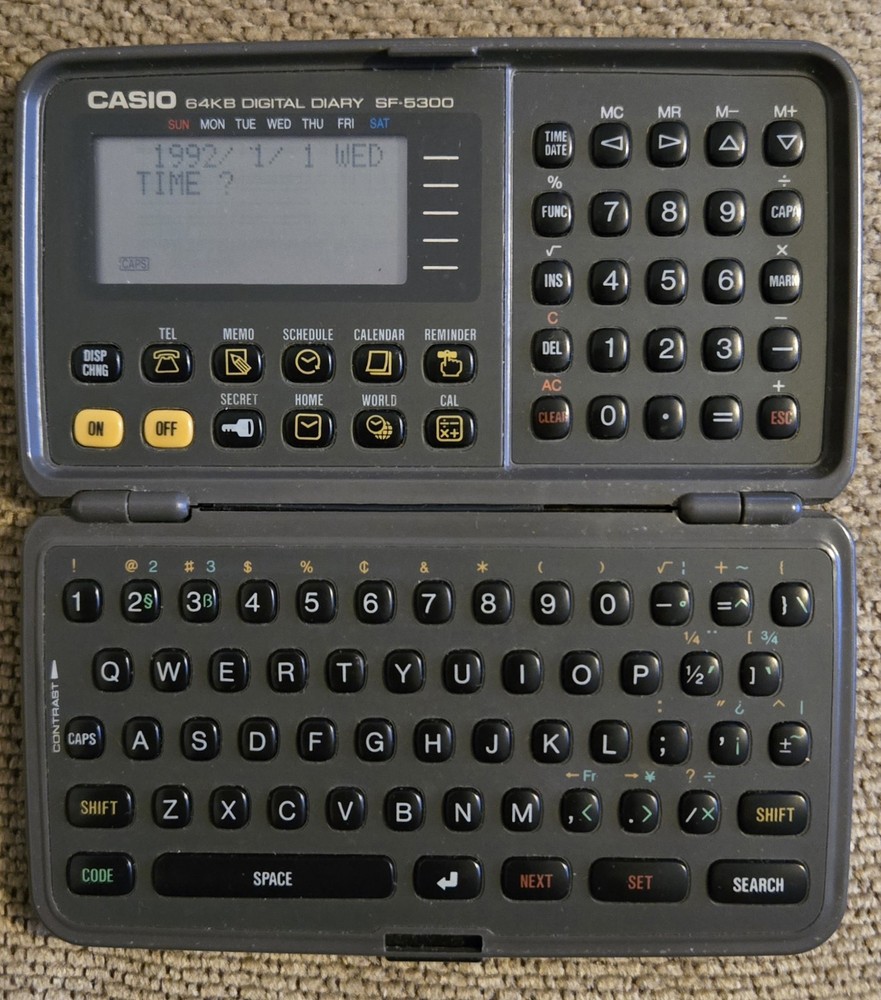 Casio Digital Diary/Organizer SF-5300 - works GREAT! Keep data Private & Secure
