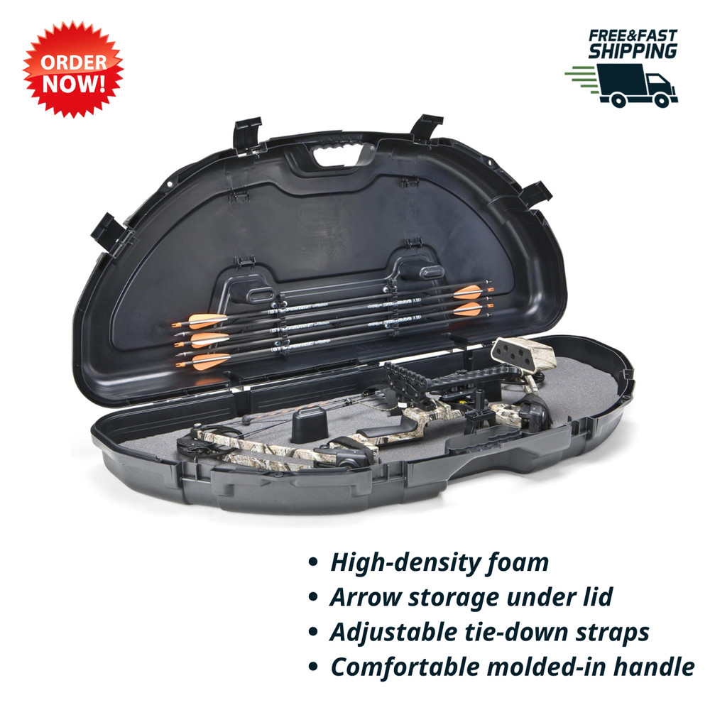 Protector Compact Hard Bow Case Black Holds 5 Arrows Anti-Crush Storage