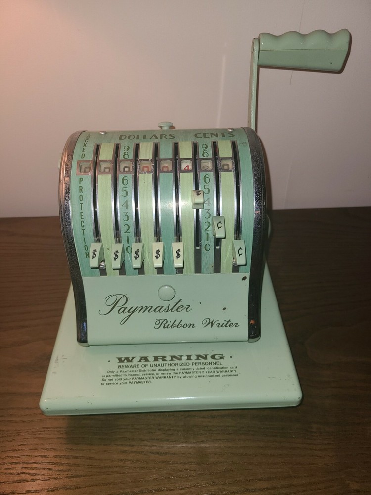 Vintage Paymaster Series MINT Check Writer Machine