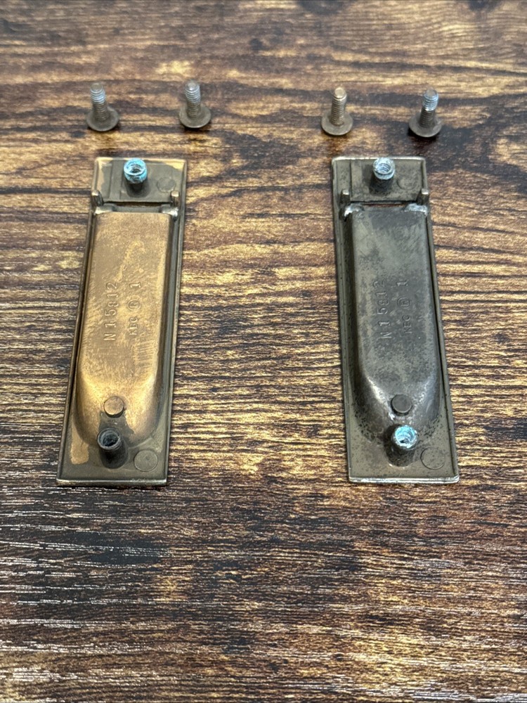Drexel Passage Door Pulls 2 Brass Handle Campaign KCB N15812 Vintage Replacement