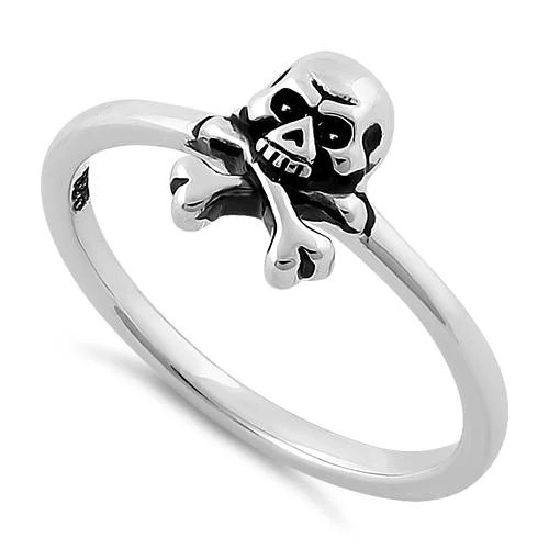 925 Sterling Silver Jolly Roger Skull Ring