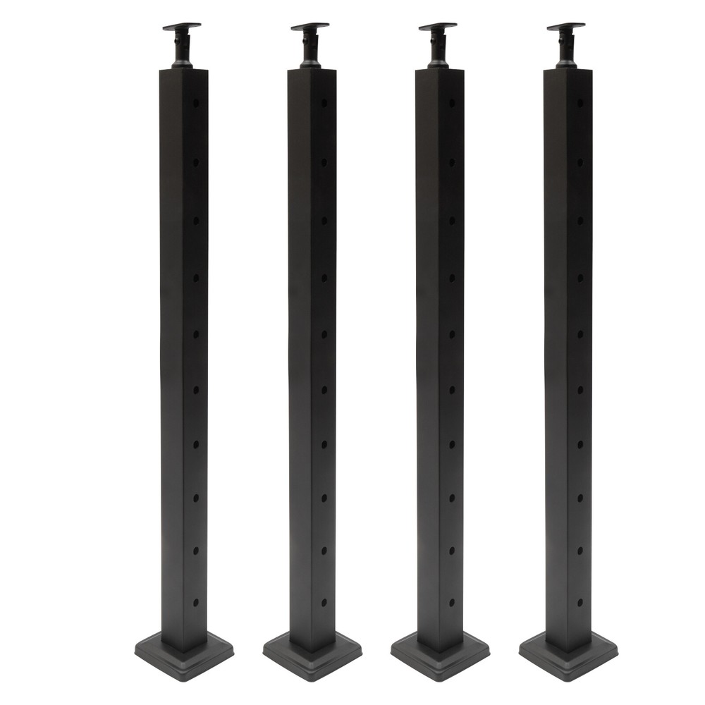 4 Pack Level drilled Cable Railing Post 36"x2"x2" Adjustable Top