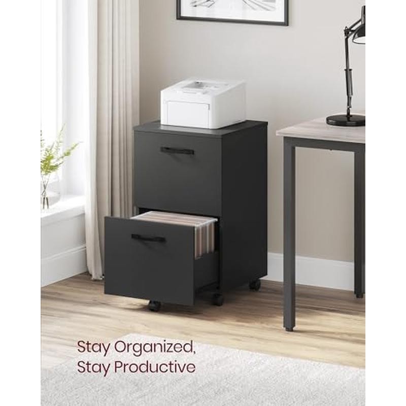 Rolling File Cabinet 2-Drawer Home Office Organizer Space Saving Printer Stand
