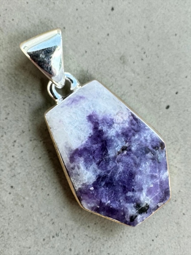 Lepidolite Solid 925 Sterling Silver Pendant