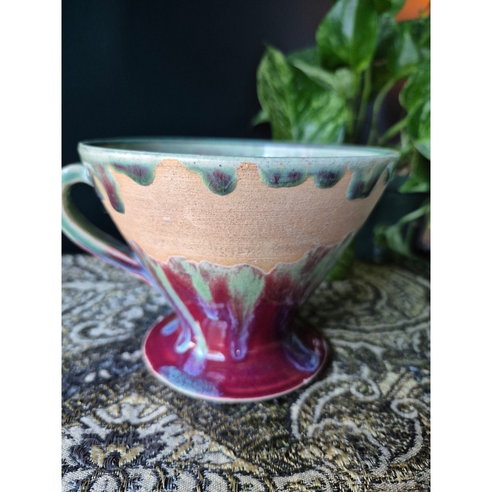 Handmade Pottery Pour Over Coffee Dripper Ceramic Studio Filter Cone