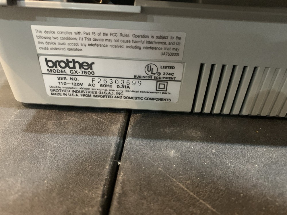Brother Gx-7500 Electronic Typewriter Tested Working