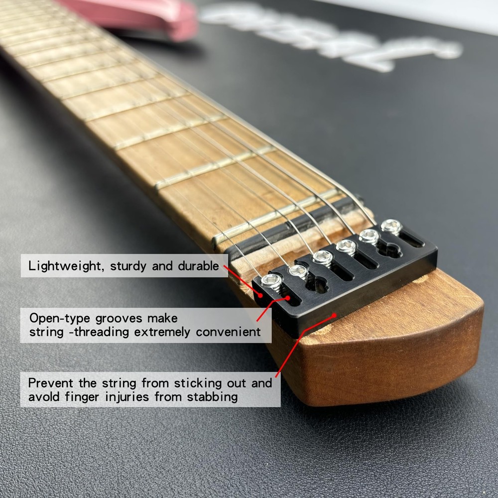 Guitar Bridge String Locks 6 String Guitar Locking Nut Headless Guitar String...