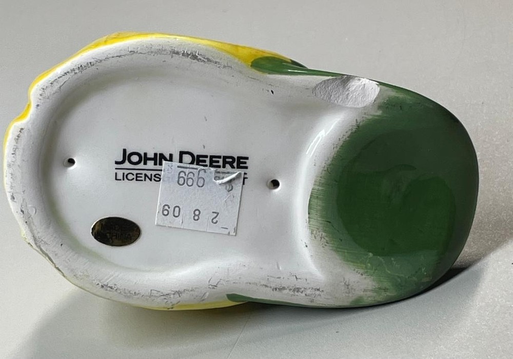 JOHN DEERE Baseball Cap Ceramic Candlestick Taper Candle Holder OR Toothpicks