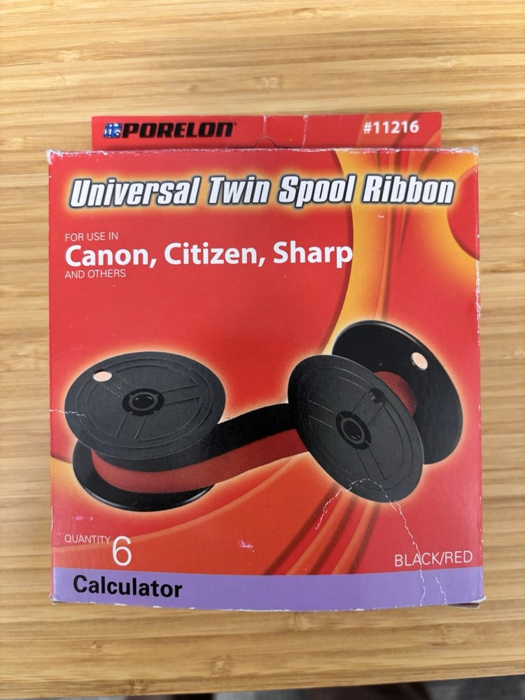 UNIVERSAL TWIN SPOOL RIBBON 6-Pack Replacement Calculator/Adding Machine NEW NIP