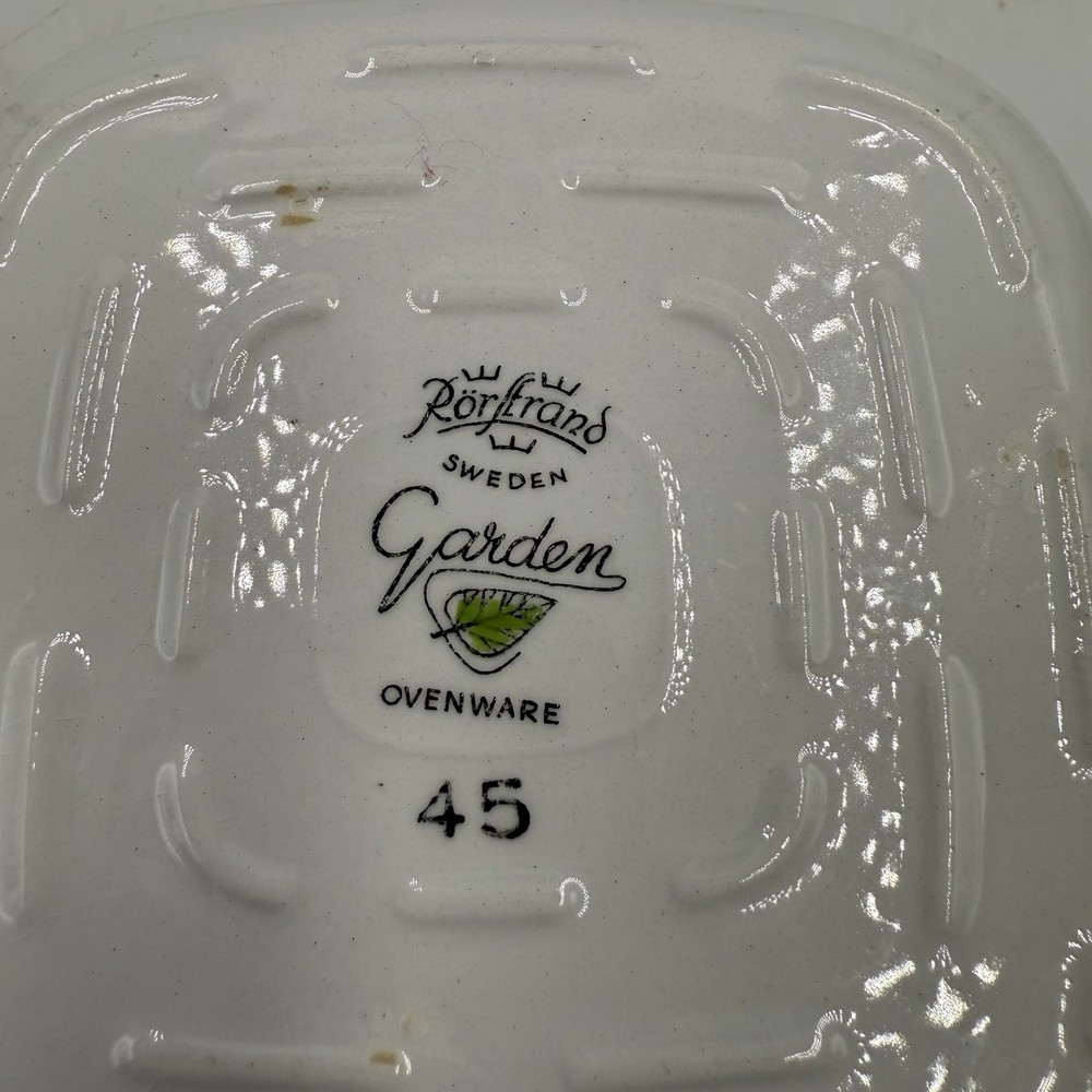 Rorstrand Ovenware Garden Series 1960s MCM Lidded Pot & Rectangular Baking Dish
