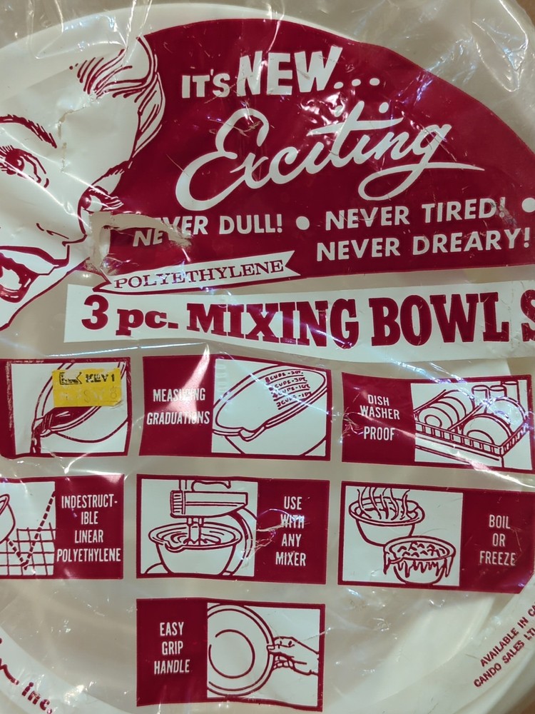 Max Klein NOS 3 Piece Mixing Bowl Set
