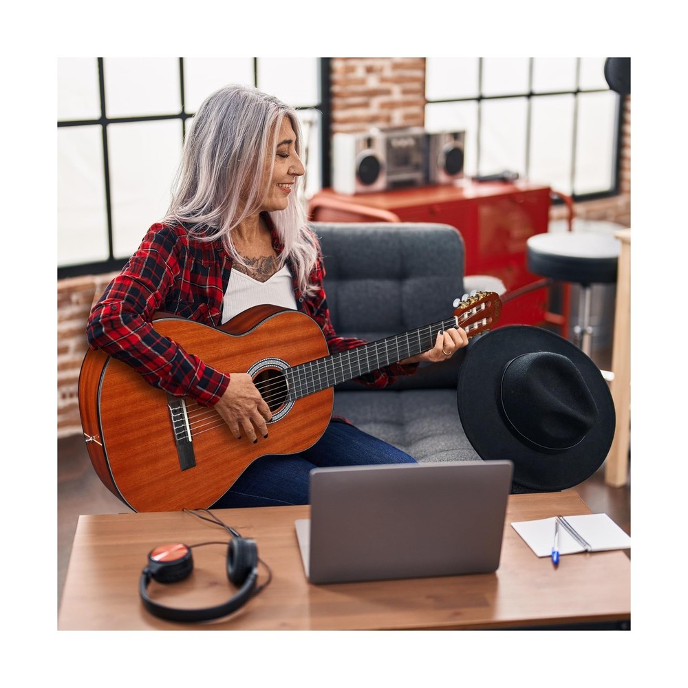 WINZZ 4/4 Classical Guitar, 39 Inch Full Size Nylon String Guitar for Beginne...