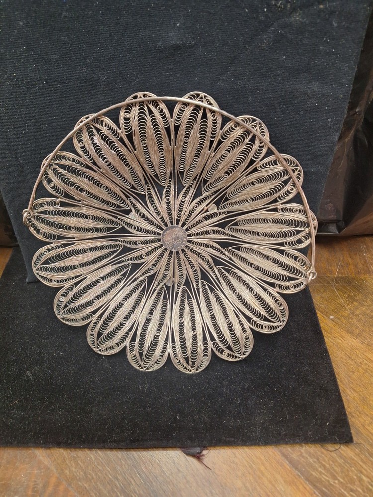 Candy Dish 84 Silver Handmade Antique 425 Grams 9" Diameter