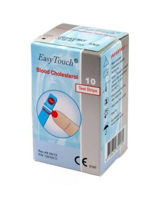 ORIGINAL Easy Touch Test Strips For Cholesterol Level Check - 10 Test Strips
