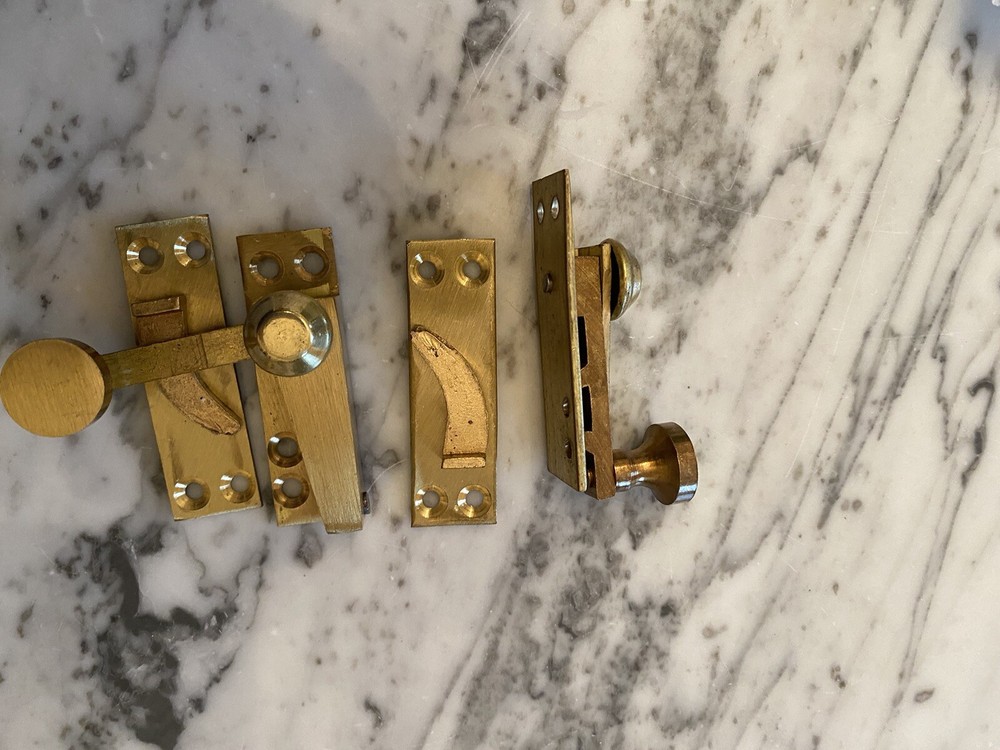 A Pair of Quality Brass Sash Window Fasteners