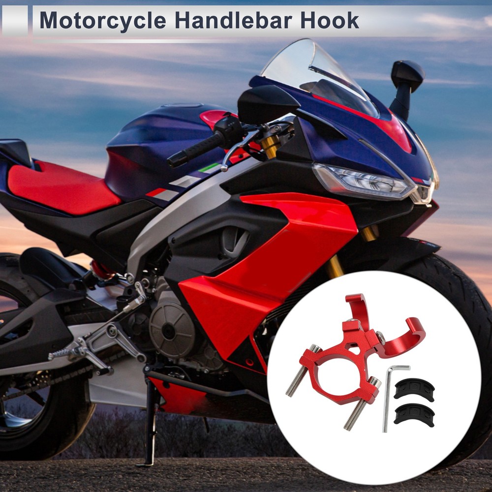 Motorcycle Bow Hook Screw Nut 1 Set Red