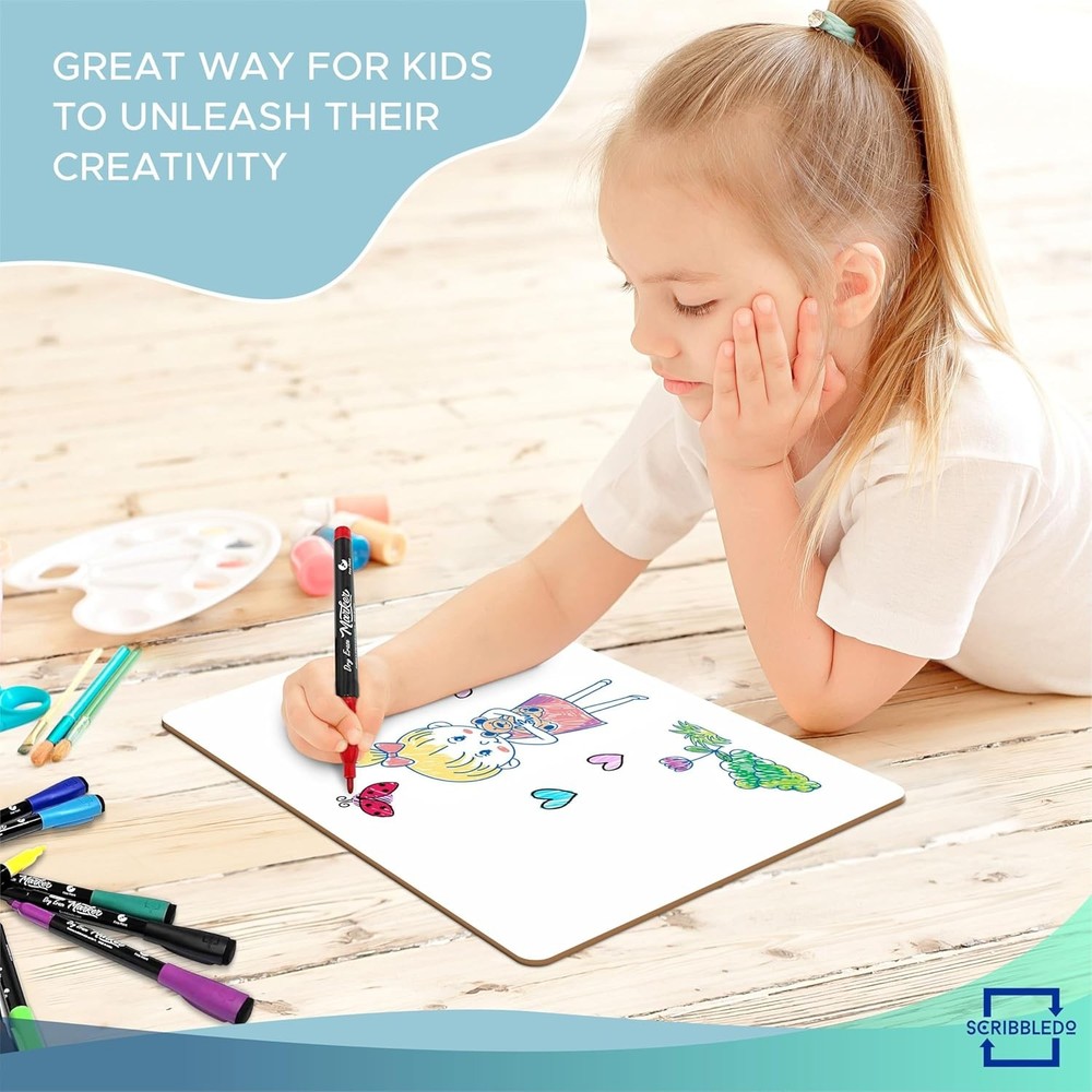 Scribbledo Small White Board Dry Erase Mini Whiteboard 9x12 Inch