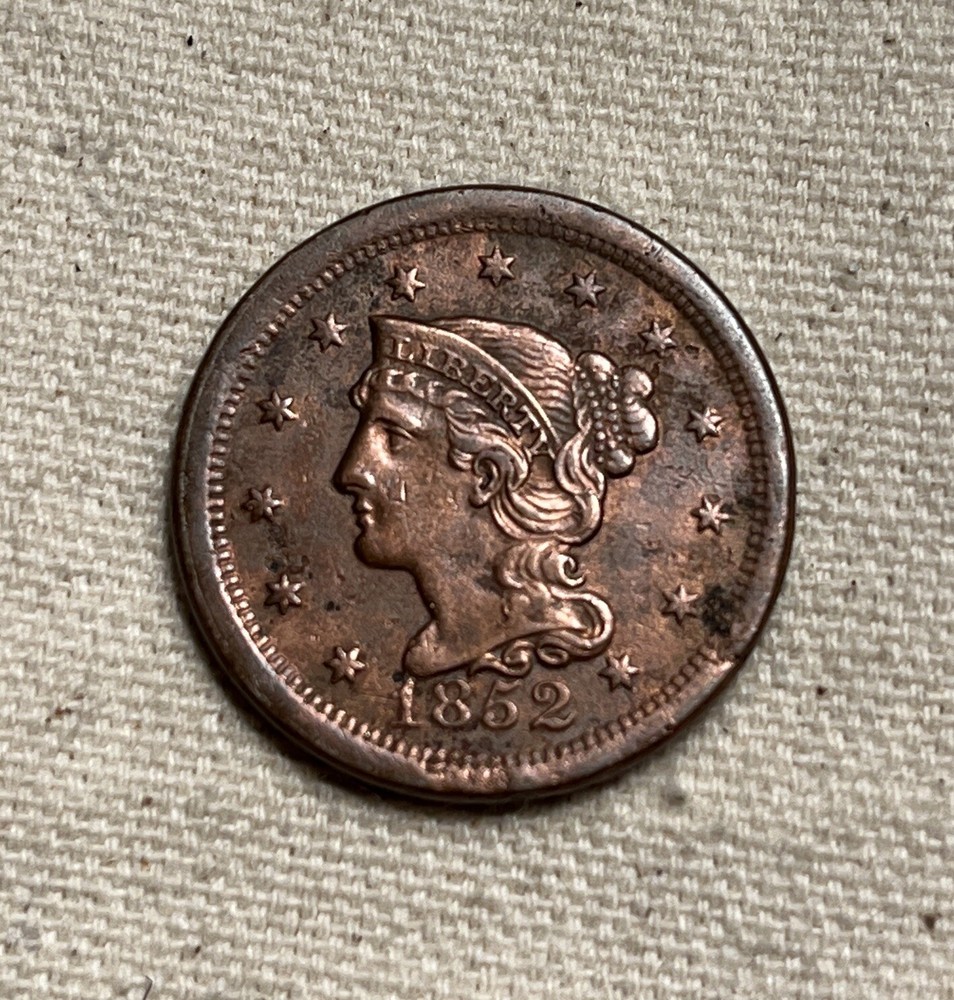 1852 Large Cent XF