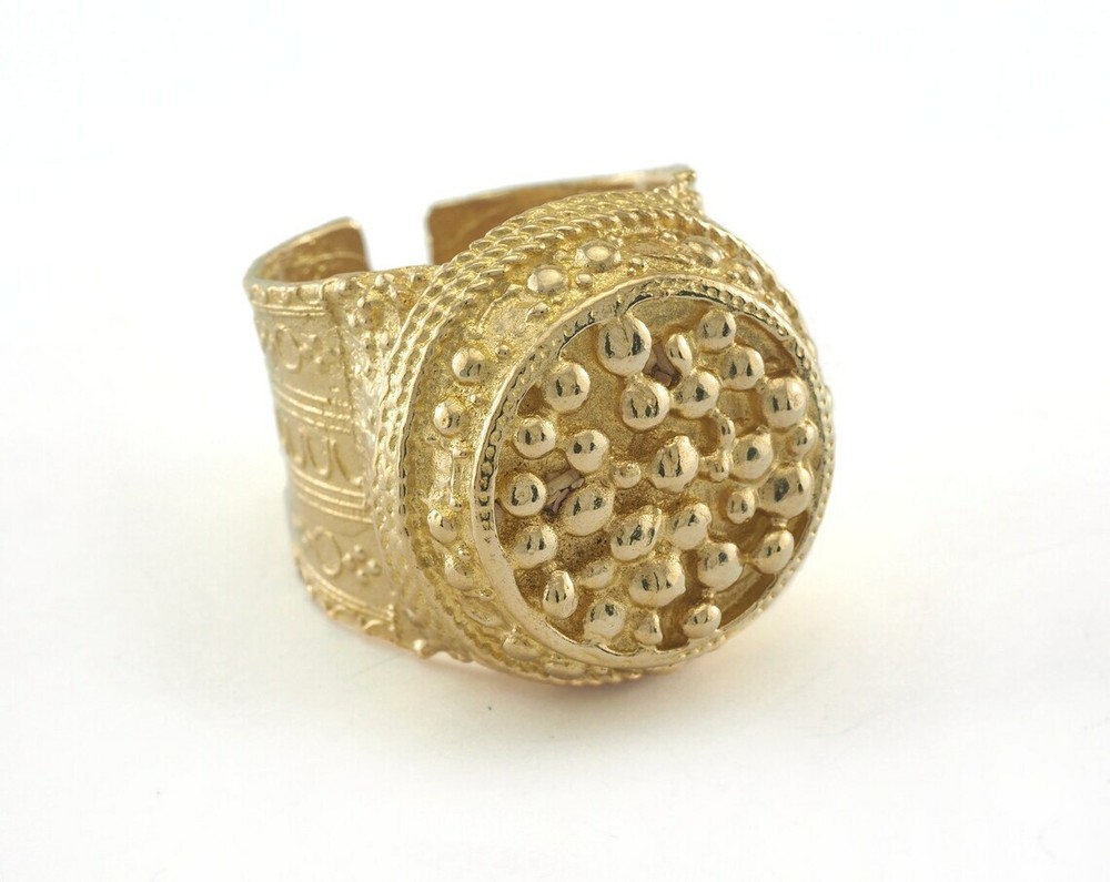 Dotted Adjustable Raw Brass (22.5mm 13US inner size) 3362 ring34